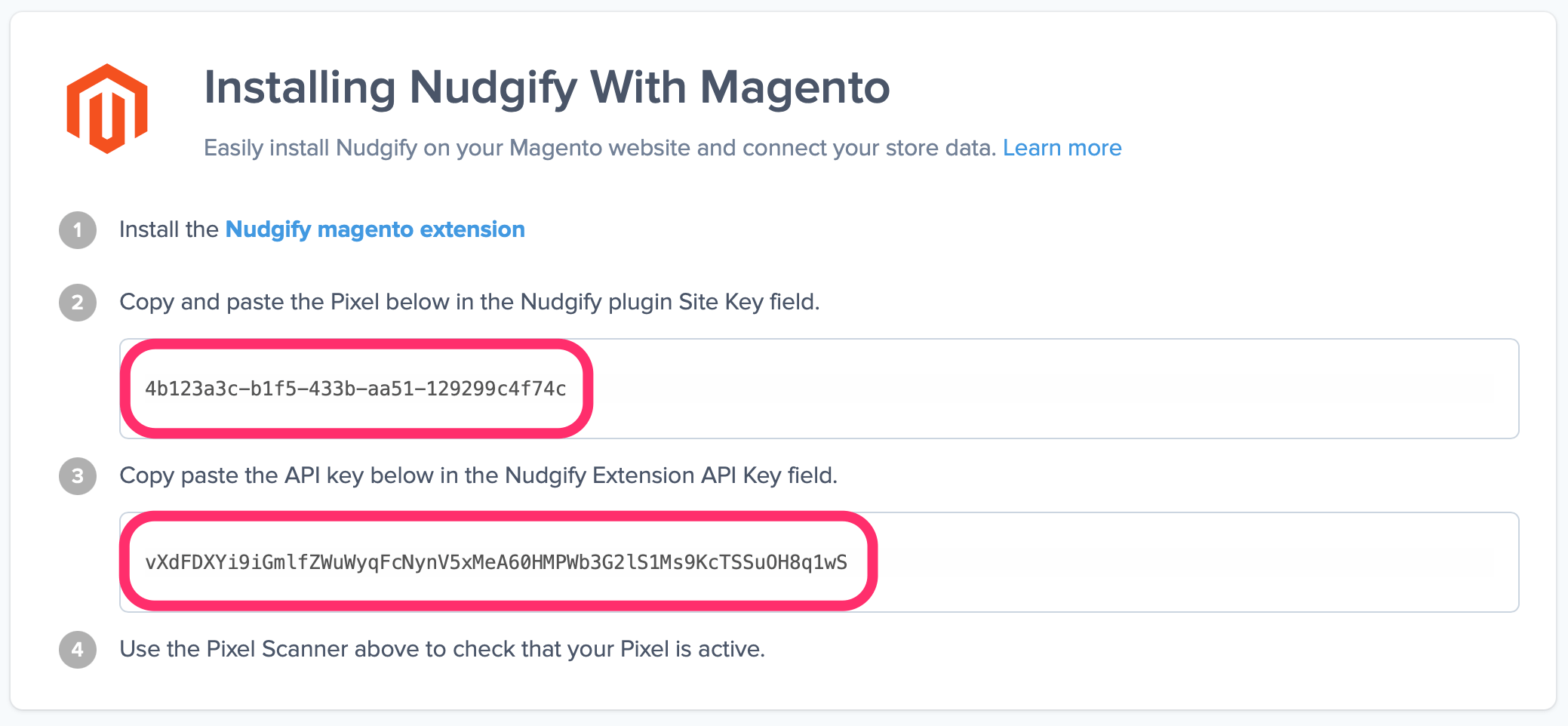 nudgify pixel with magento