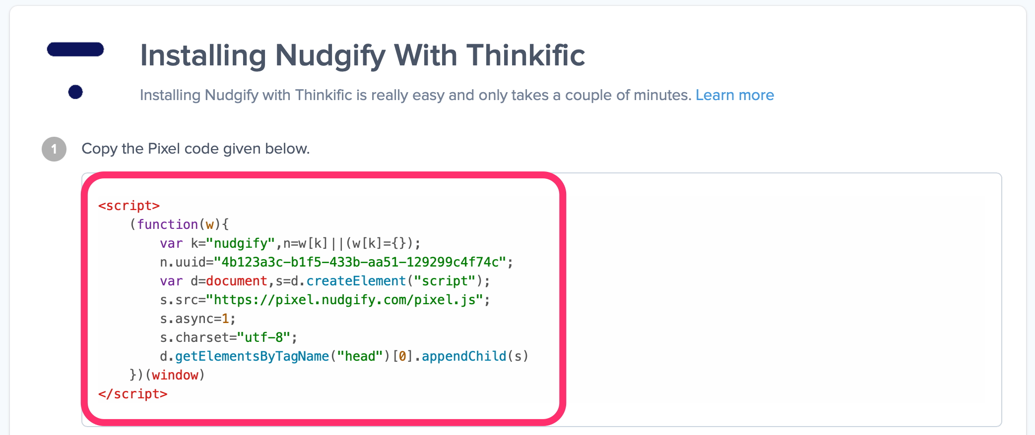 add nudgify with thinkific