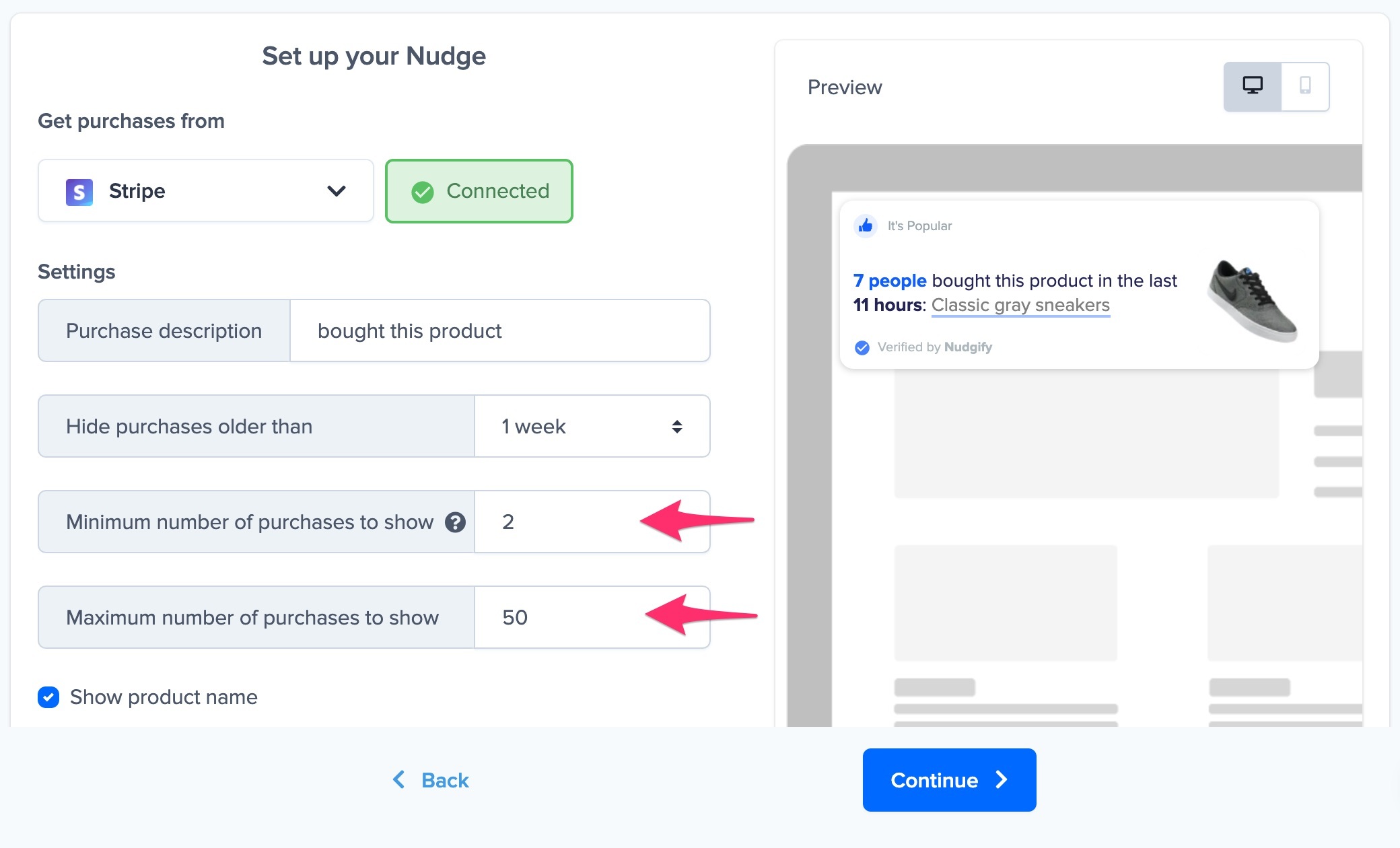 recent purchase nudge to create social proof