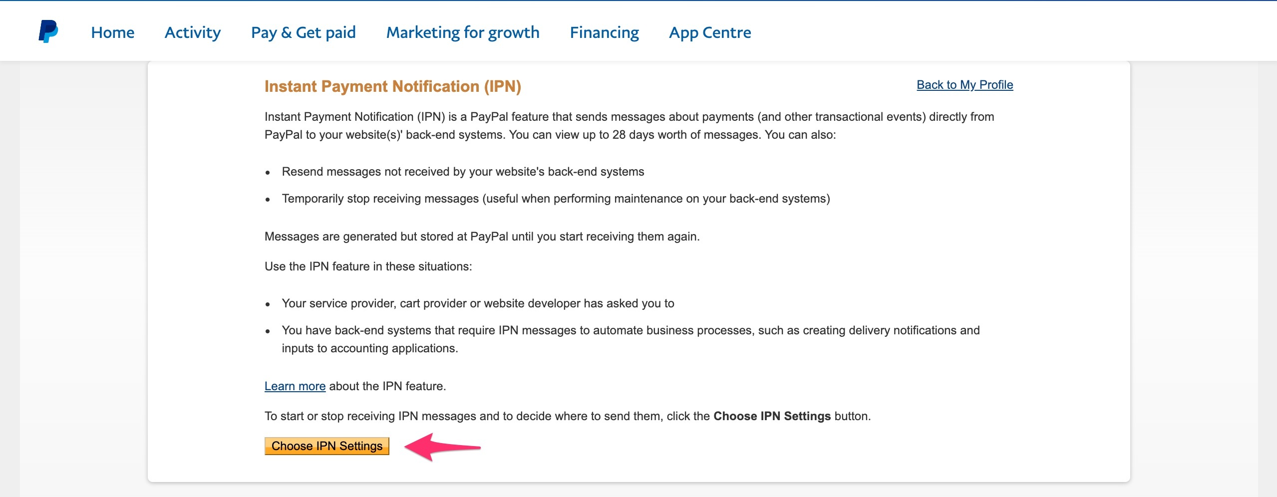 paypal choose ipn