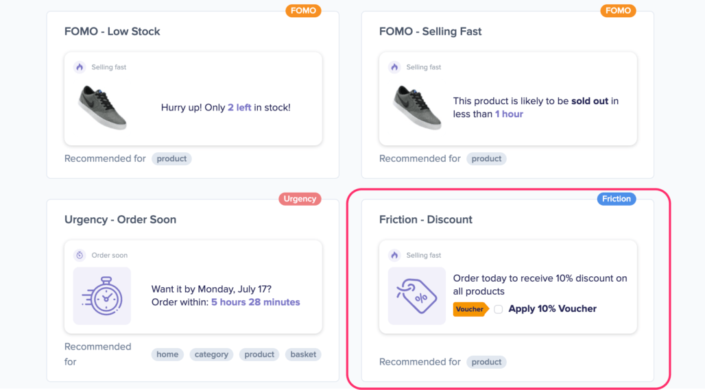 product discount social proof notification
