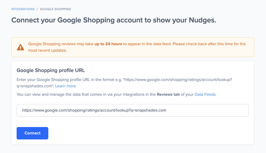 Google shopping Nudgify integration
