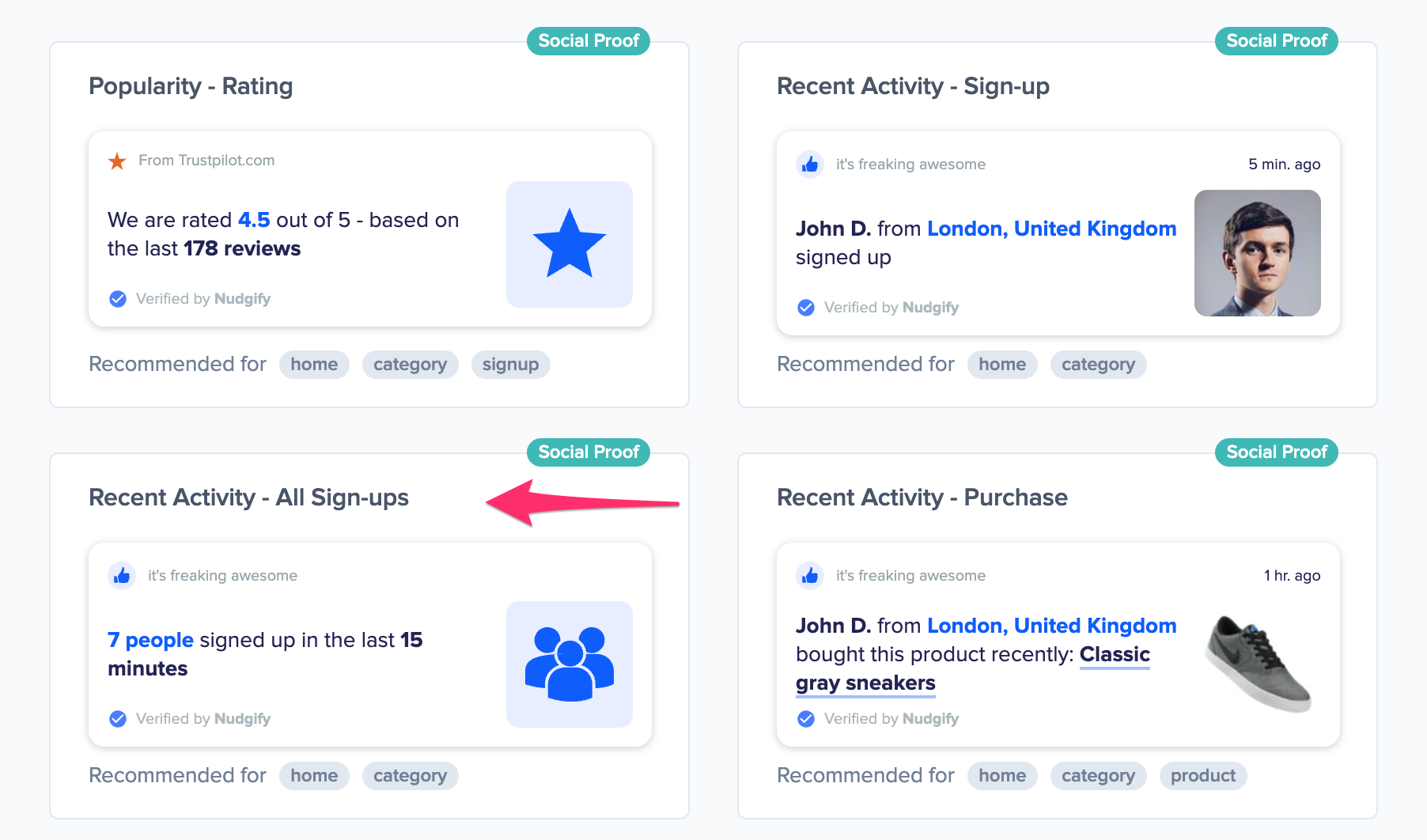sign up social proof