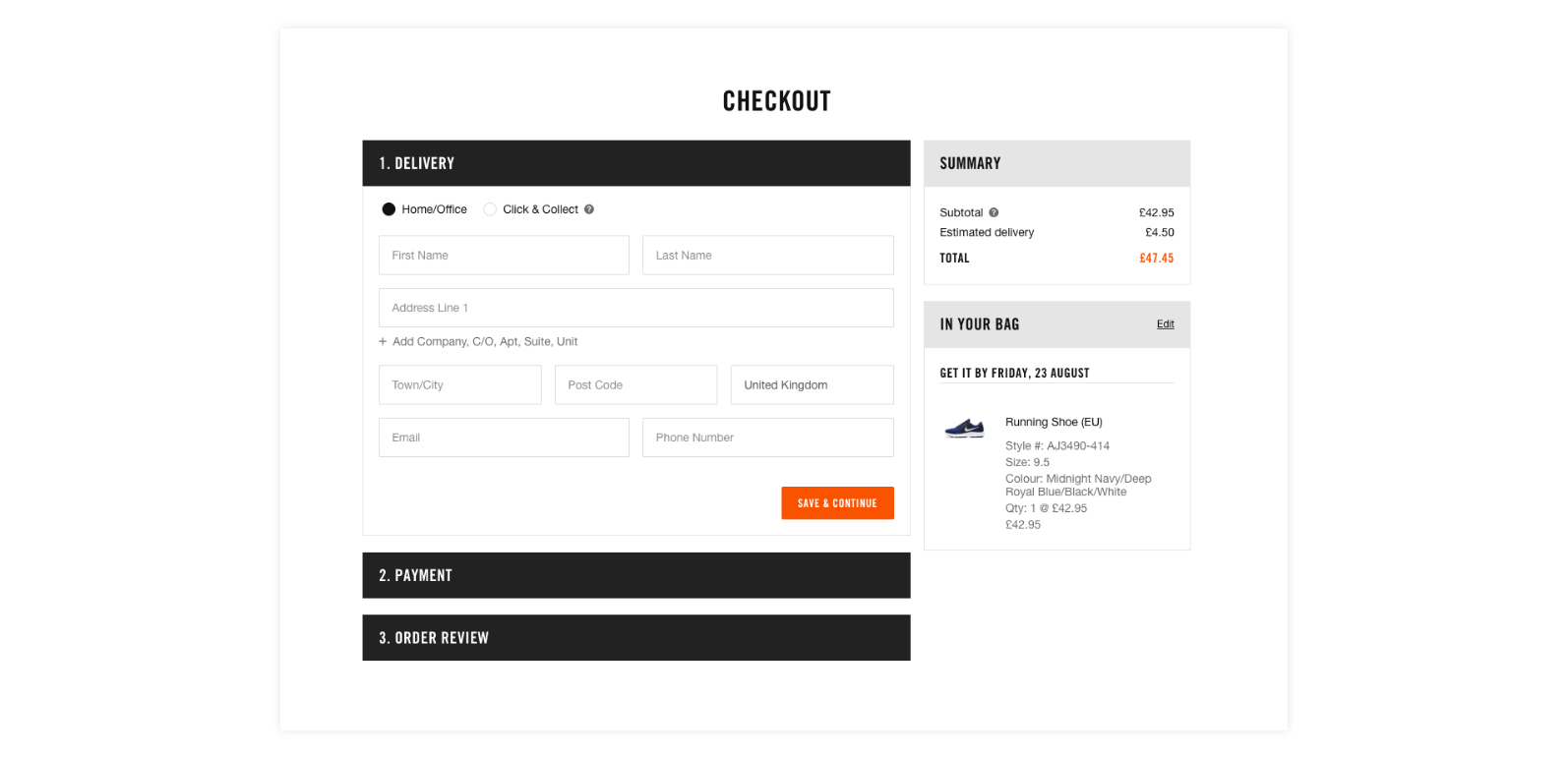 abandonment rate checkout design