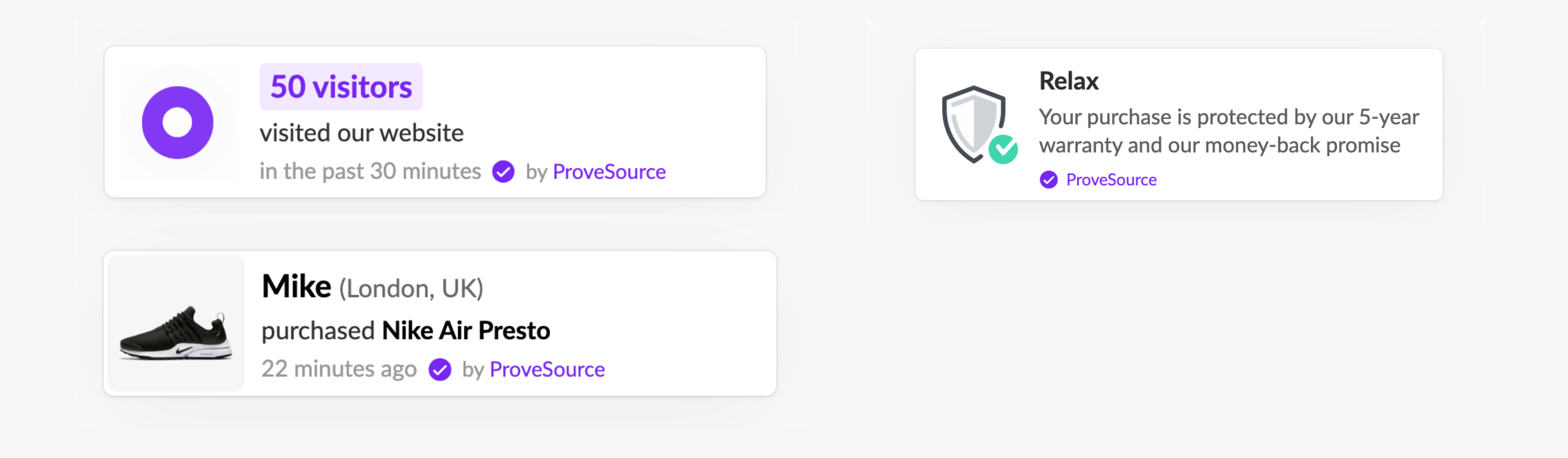 provesource social proof showcase