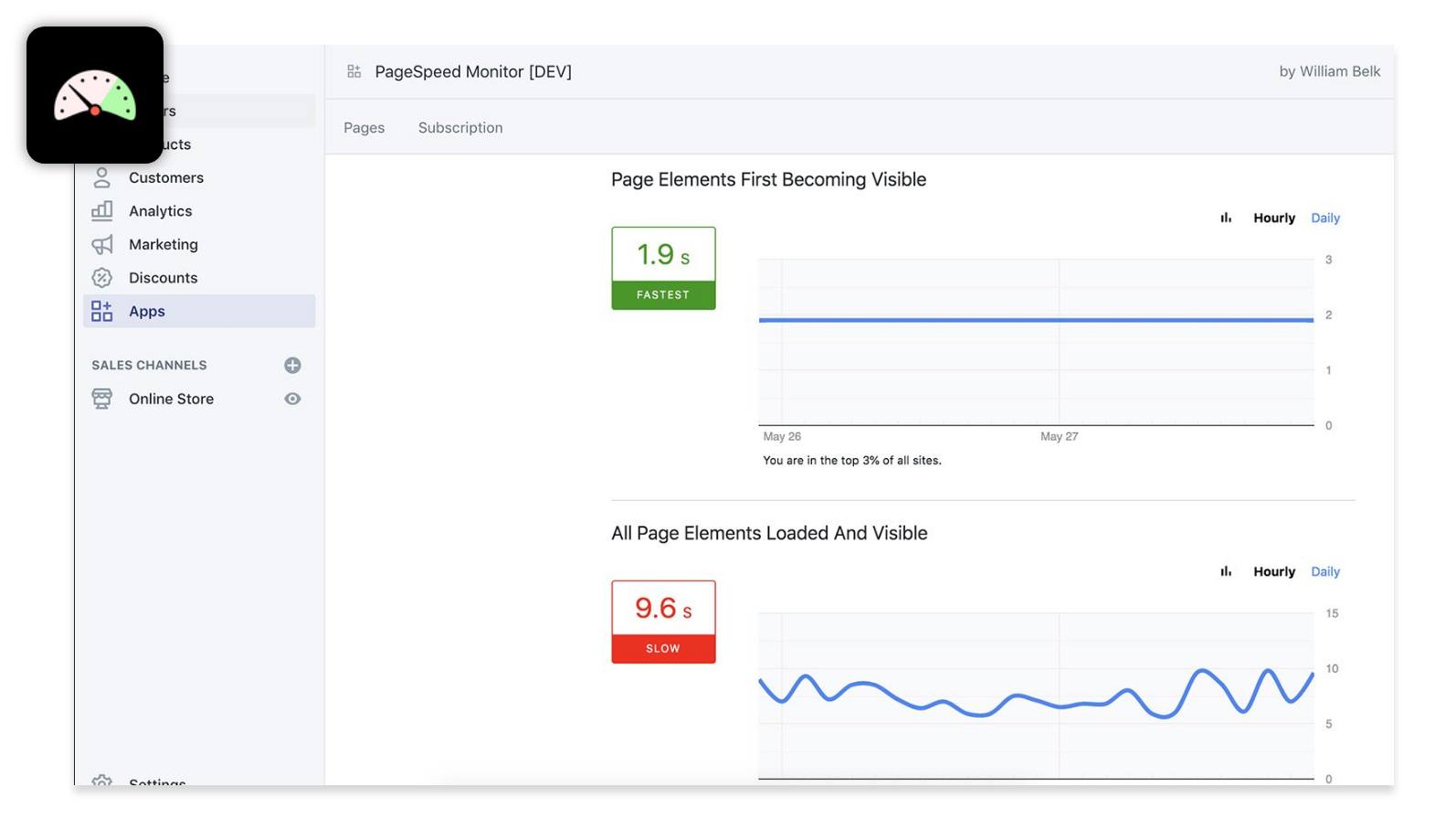 page speed monitor