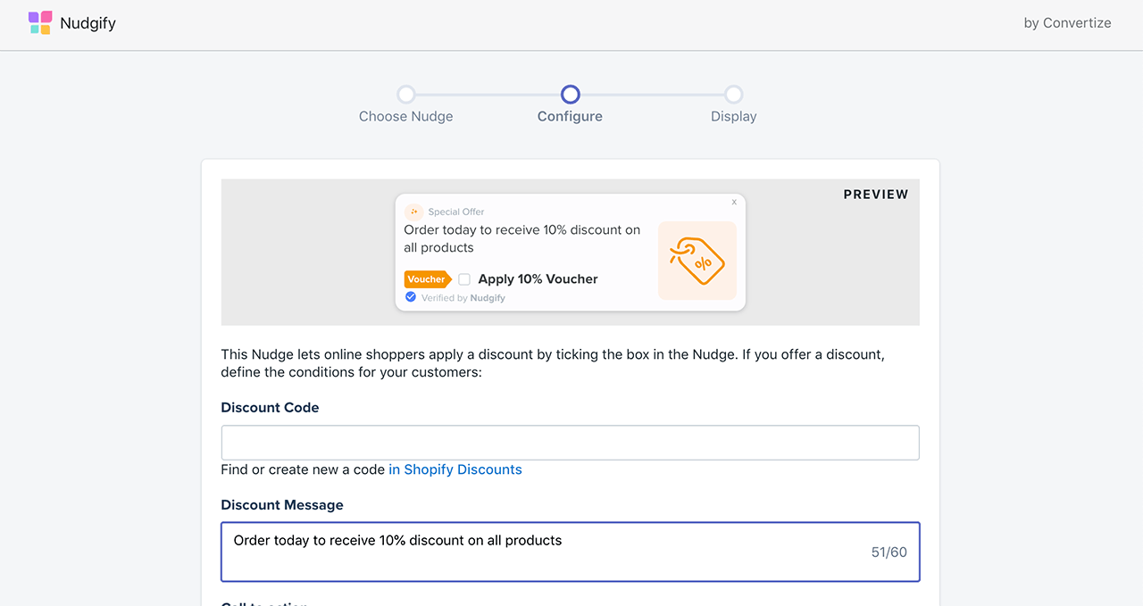 nudgify discount apps shopify